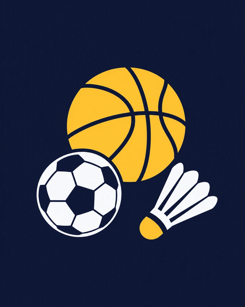 Ilustrace basketbalového míče, fotbalového míče a wimbledonského míčku